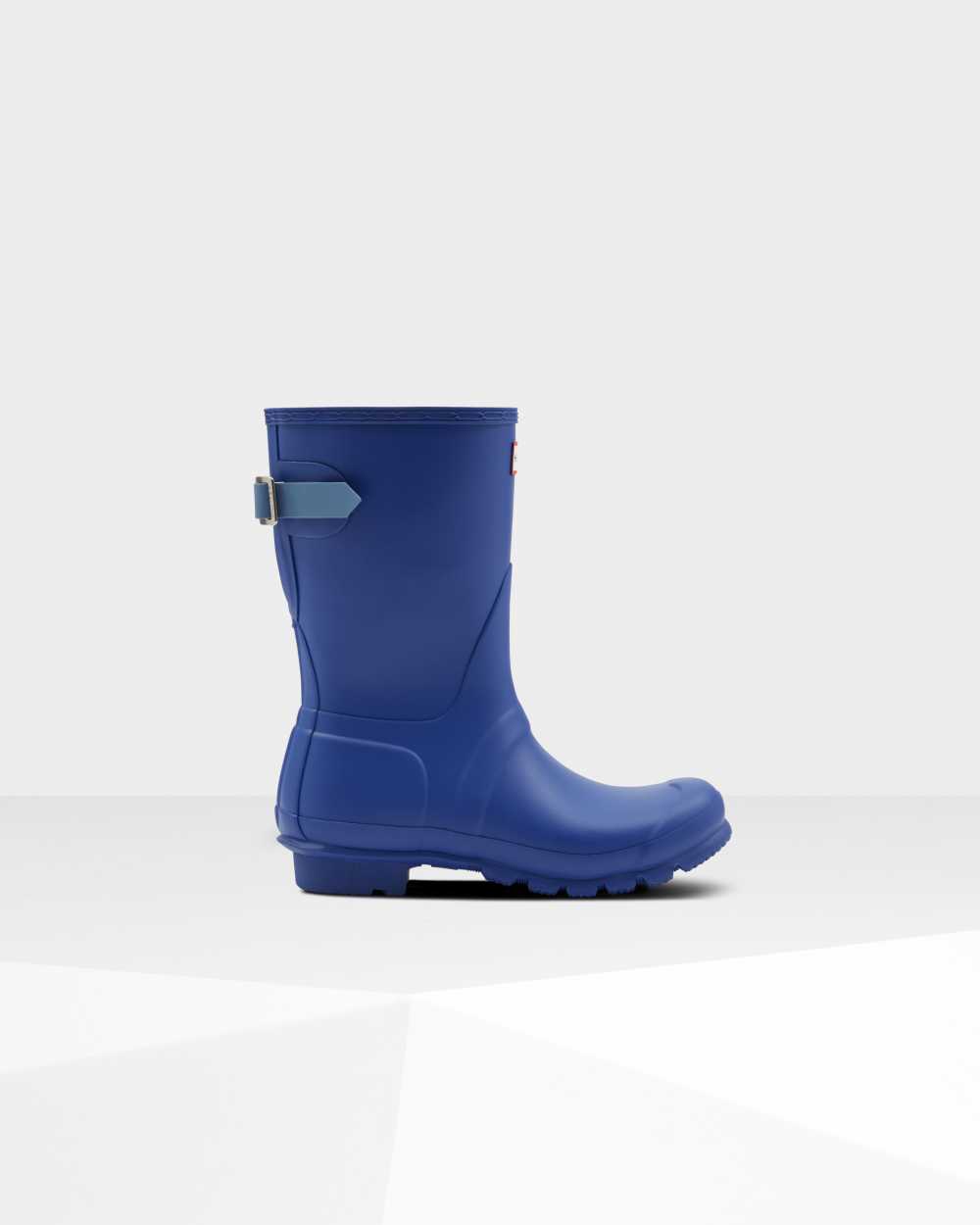 Hunter Original Short Back Adjustable Women's Rain Boots NZ-65423X Blue